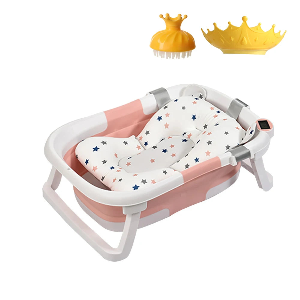 Portable Collapsible Baby Bathtub with Soft Cushion