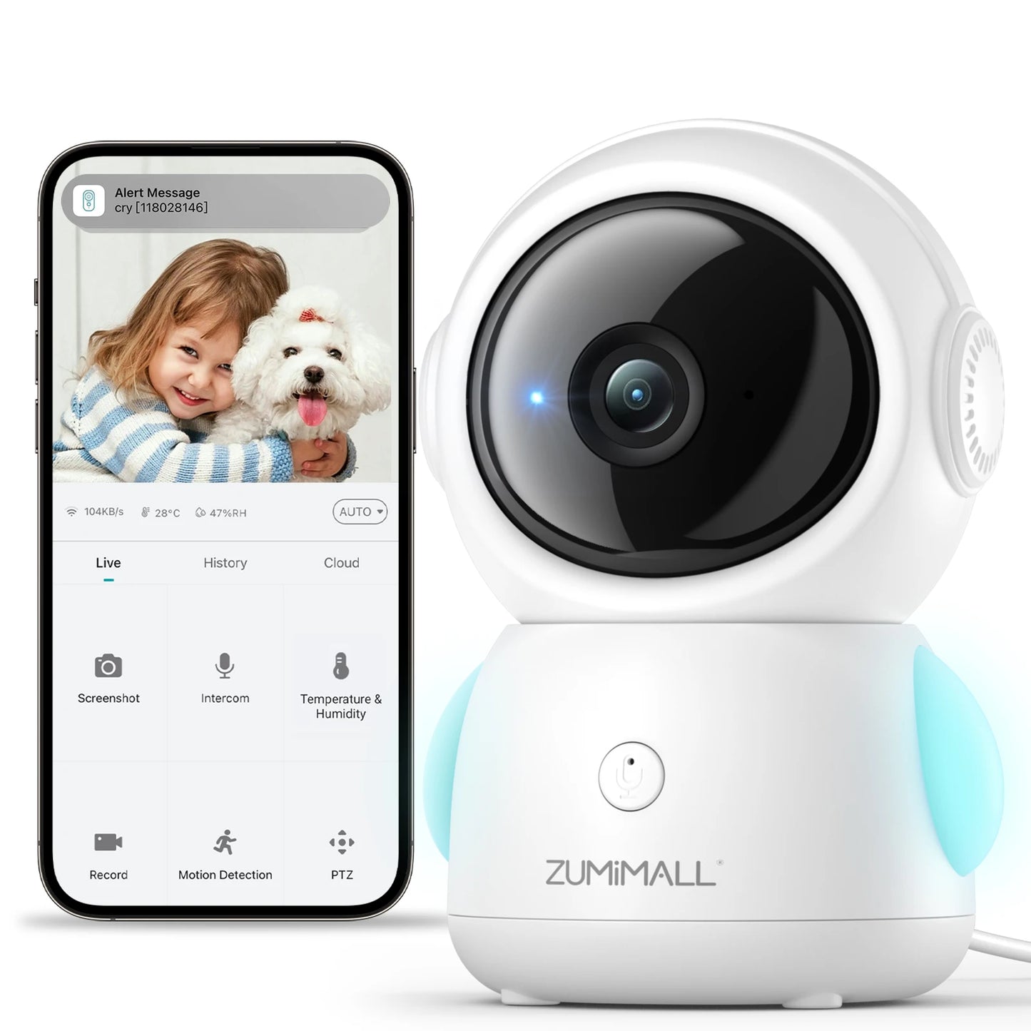 Wired security Camera, WiFi Baby/Pet Monitor