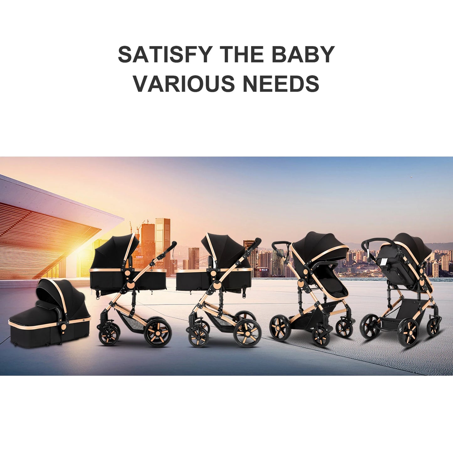 Lightweight Baby Stroller 2 in 1 Stroller And Car Seat