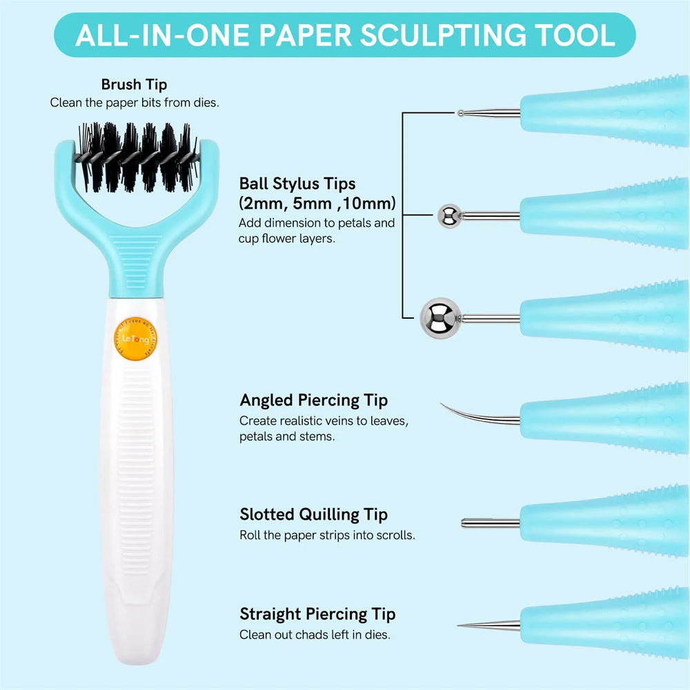 All-In-One Paper Sculpting Tool Kit & Die Brush Paper Flower Shaping Making Tool