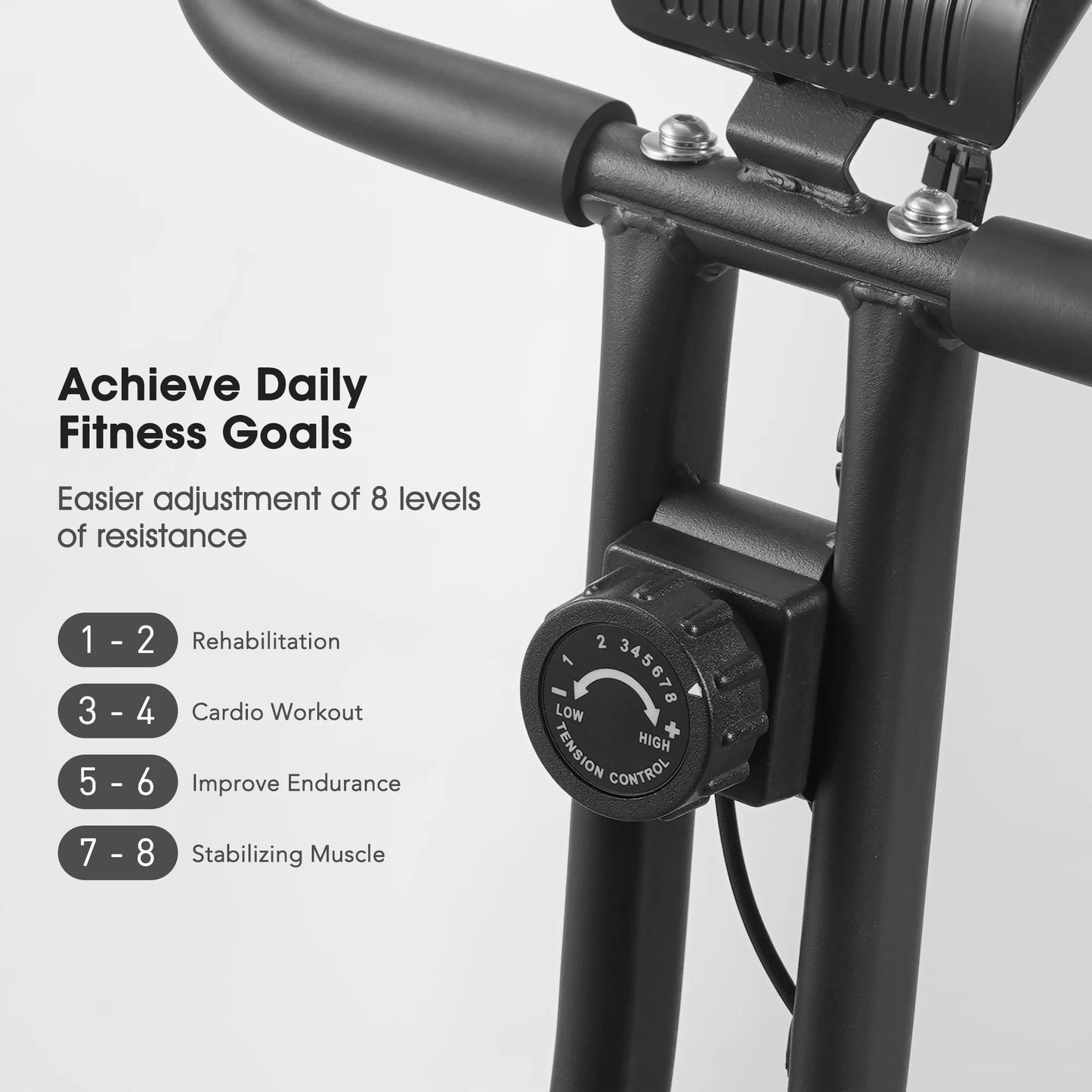 Folding Stationary Recumbent Exercise Bike with LCD Monitor
