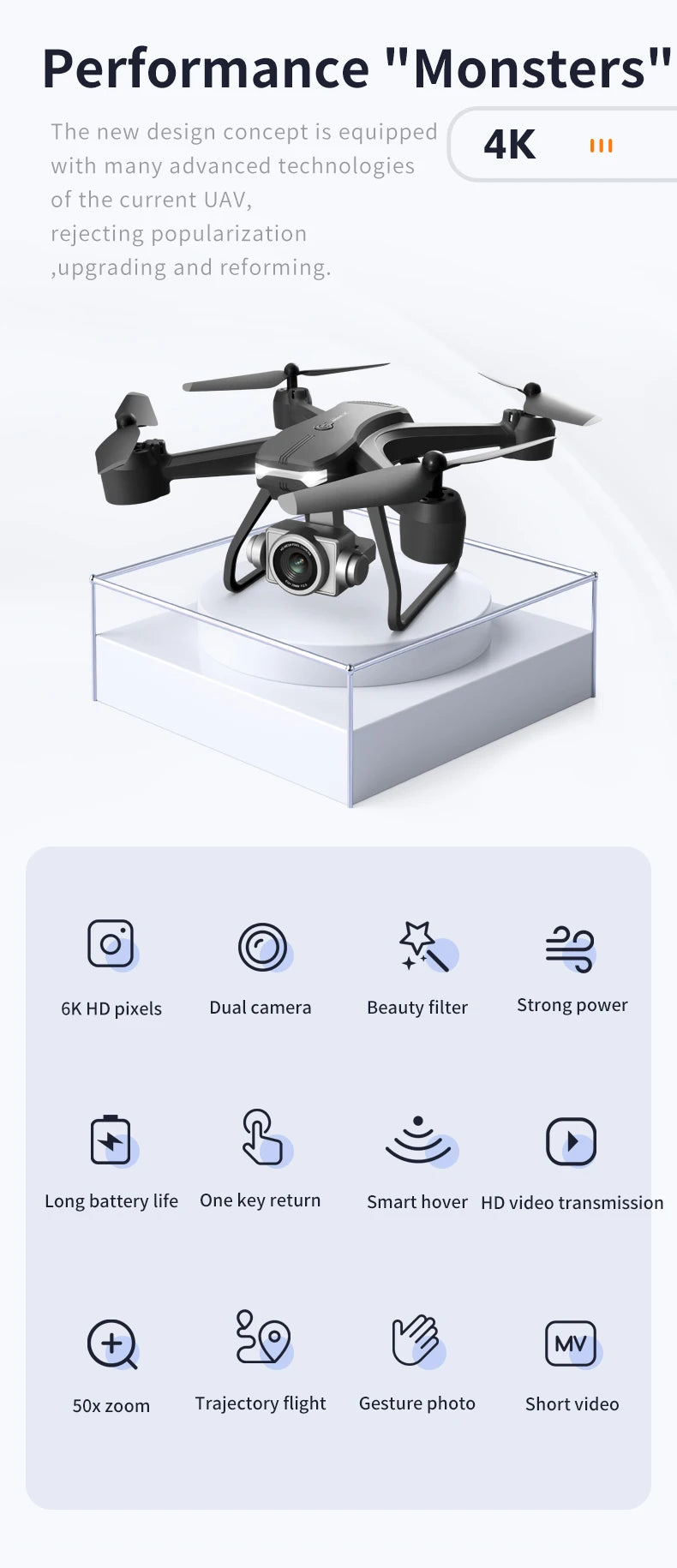 4DRC V14 Drone Dual Camera WIFI, RC Helicopter