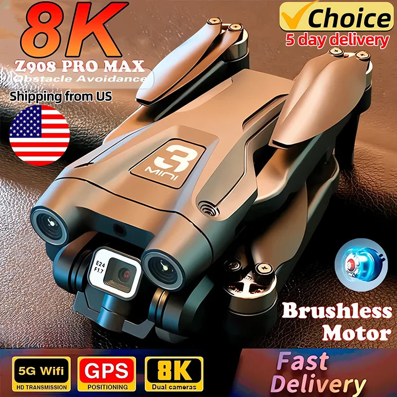 RC GPS Drone HD Dual Camera Obstacle Avoidance Foldable Quadcopter