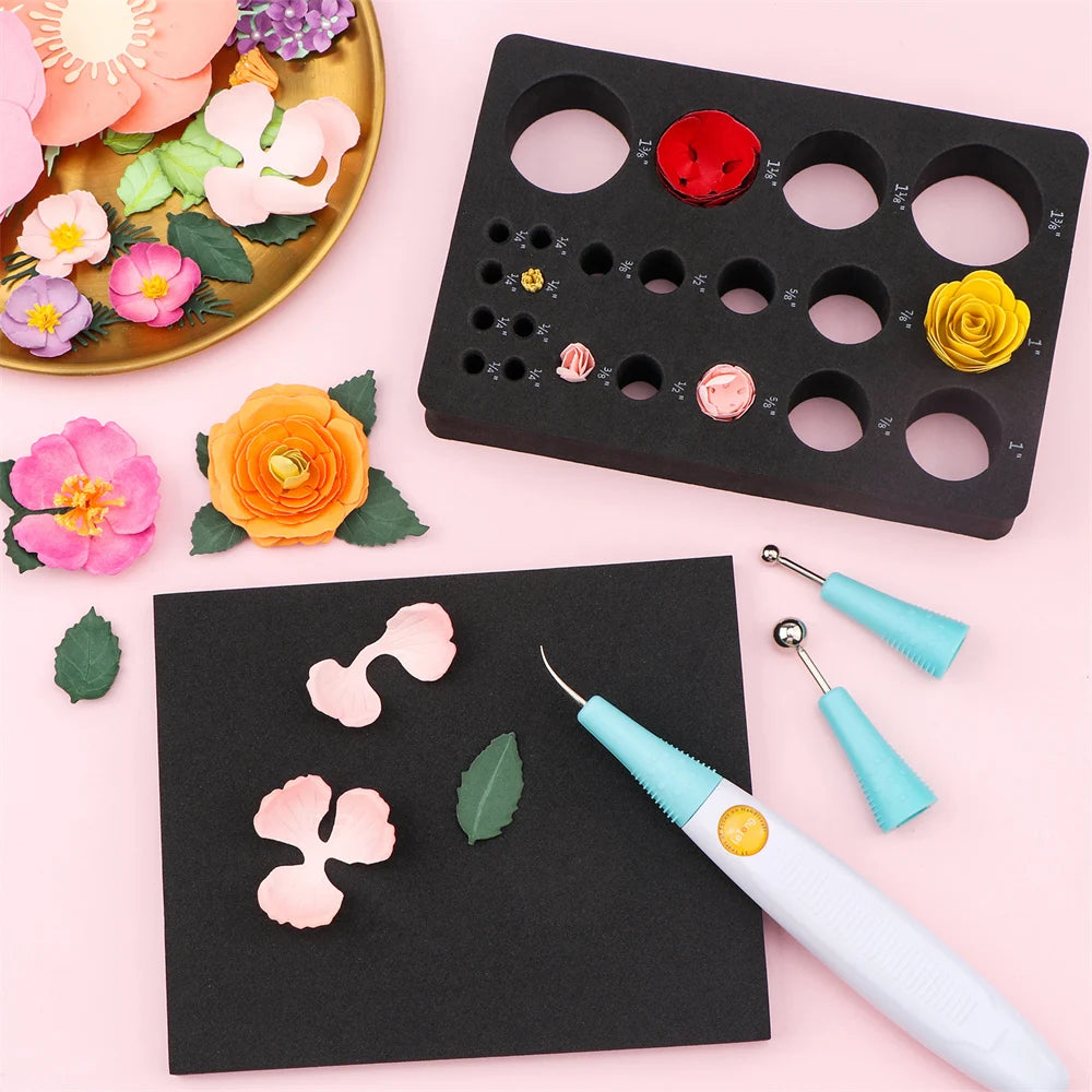All-In-One Paper Sculpting Tool Kit & Die Brush Paper Flower Shaping Making Tool
