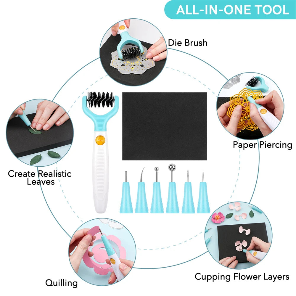 All-In-One Paper Sculpting Tool Kit & Die Brush Paper Flower Shaping Making Tool