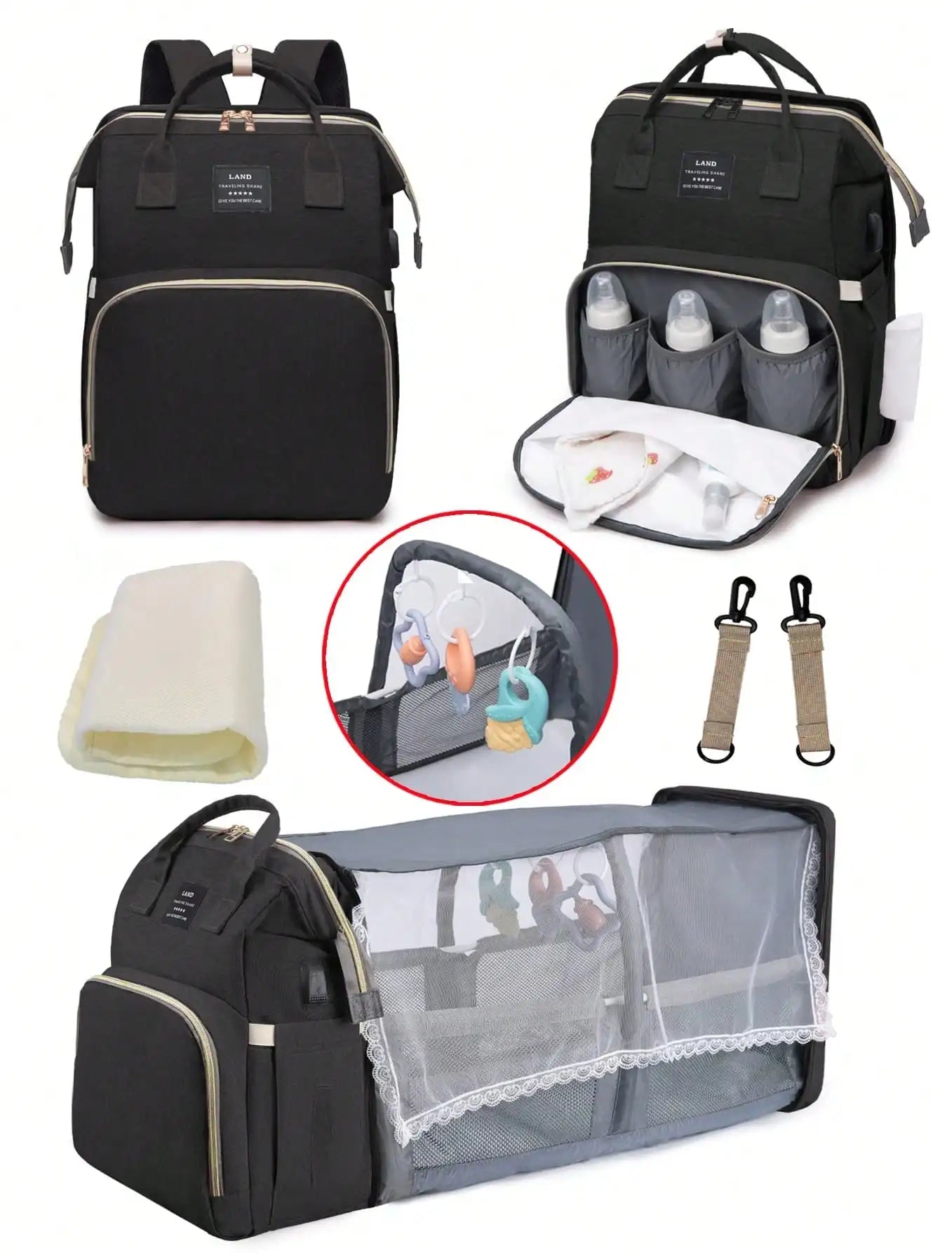 1pc Baby Diaper Bag Backpack with Changing Station