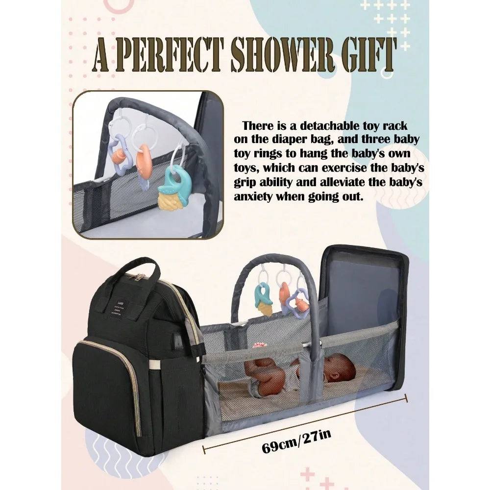 1pc Baby Diaper Bag Backpack with Changing Station