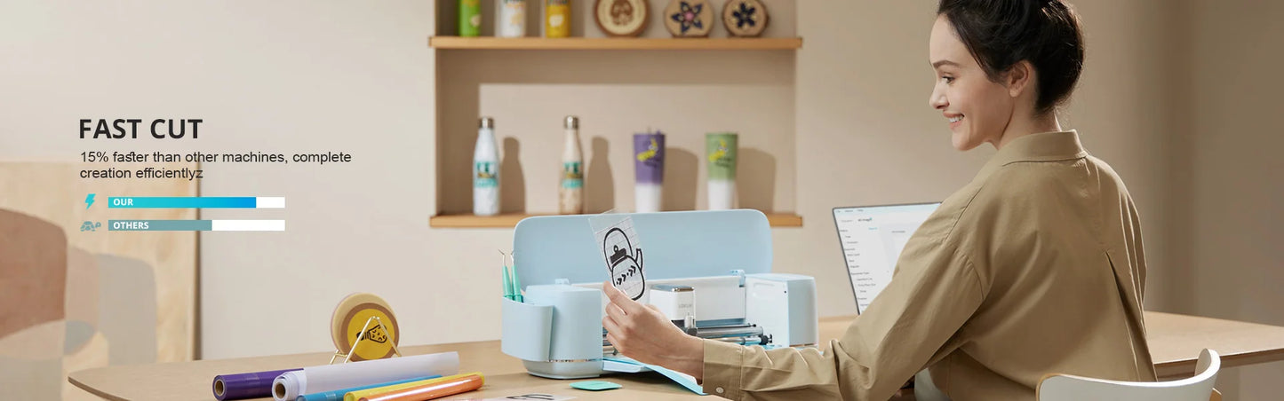 Vinyl Cutter Machine for all Crafts Compatible with iOS Android Windows Mac