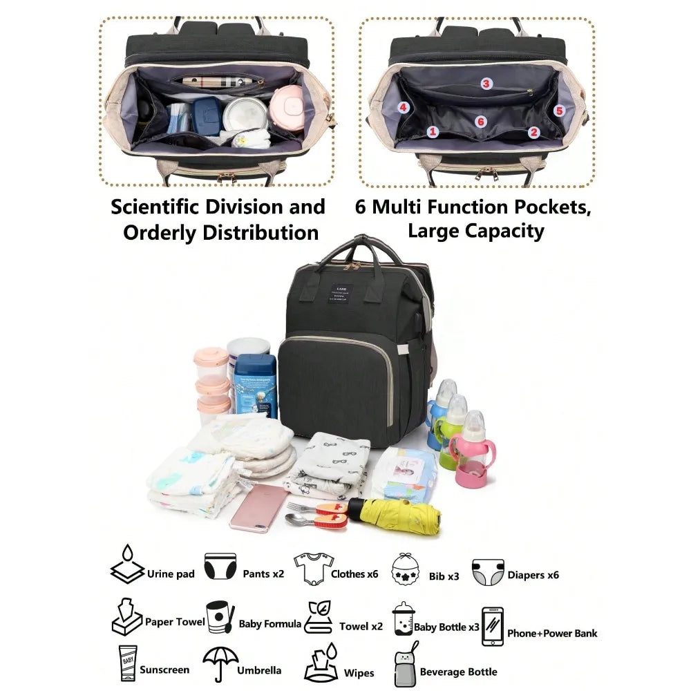 1pc Baby Diaper Bag Backpack with Changing Station