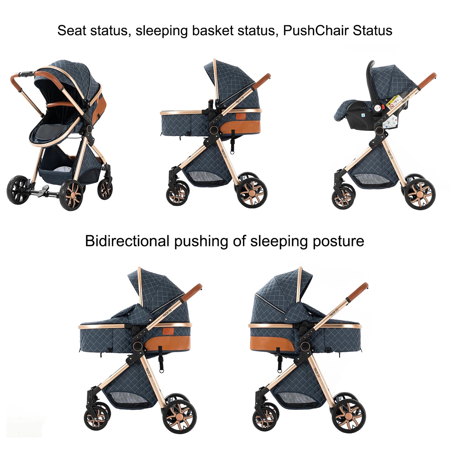 Luxury 3 in 1Baby Stroller