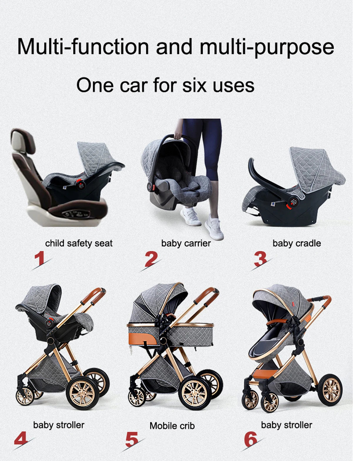 Luxury 3 in 1Baby Stroller