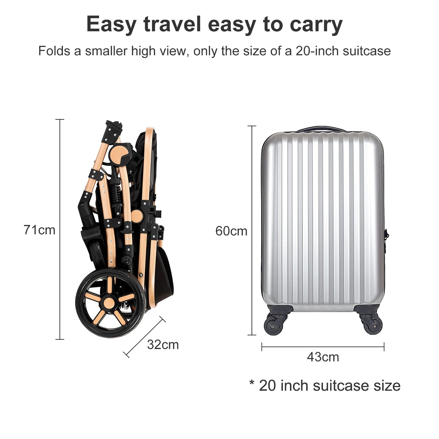 Lightweight Baby Stroller 2 in 1 Stroller And Car Seat