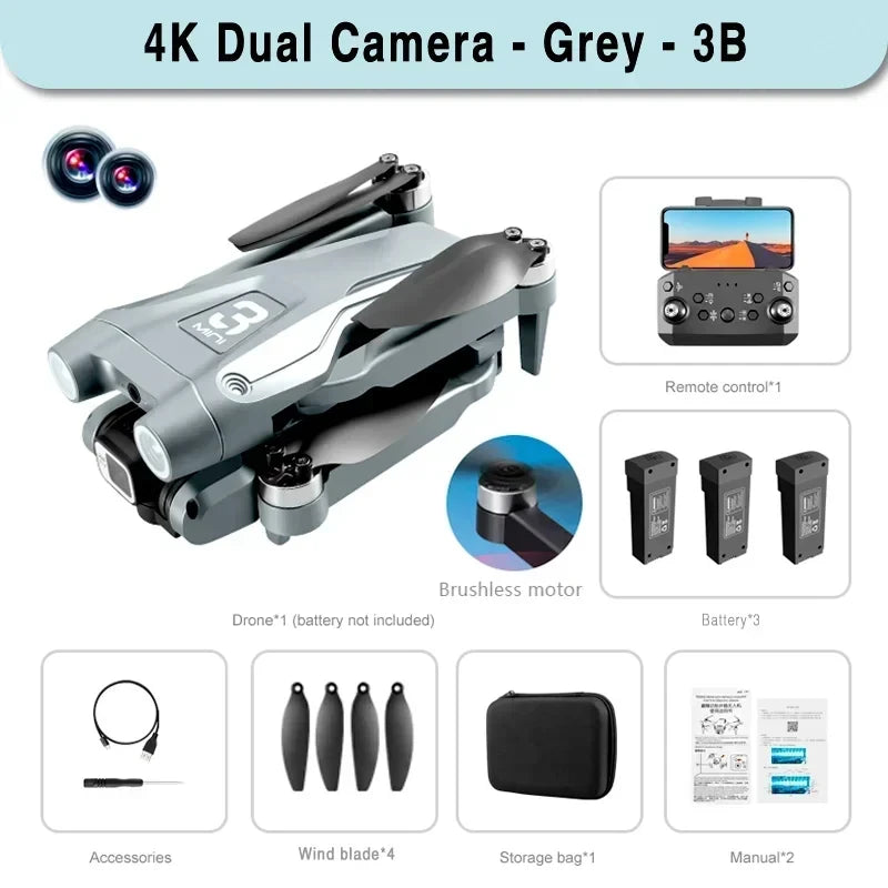 RC GPS Drone HD Dual Camera Obstacle Avoidance Foldable Quadcopter