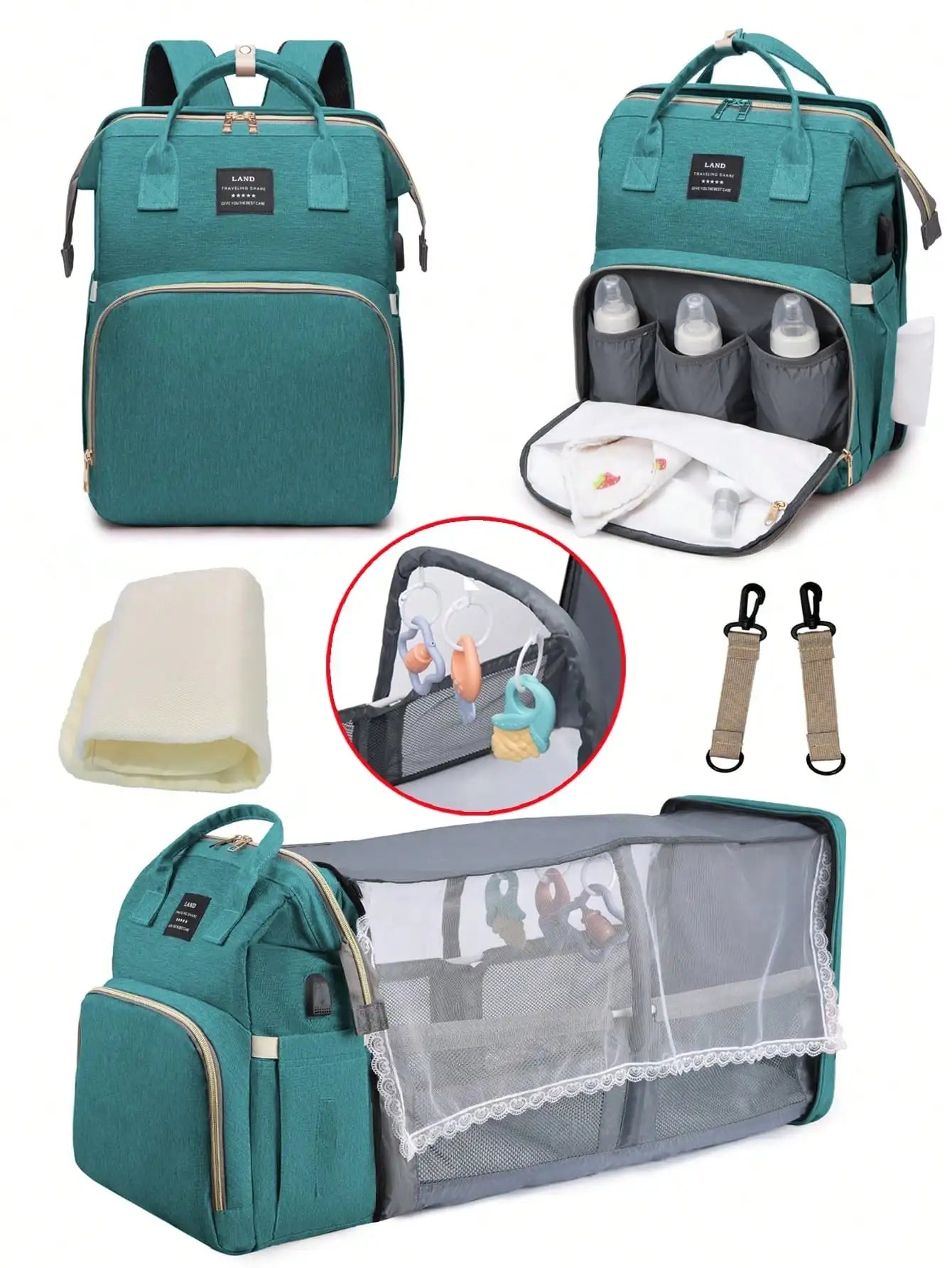 1pc Baby Diaper Bag Backpack with Changing Station