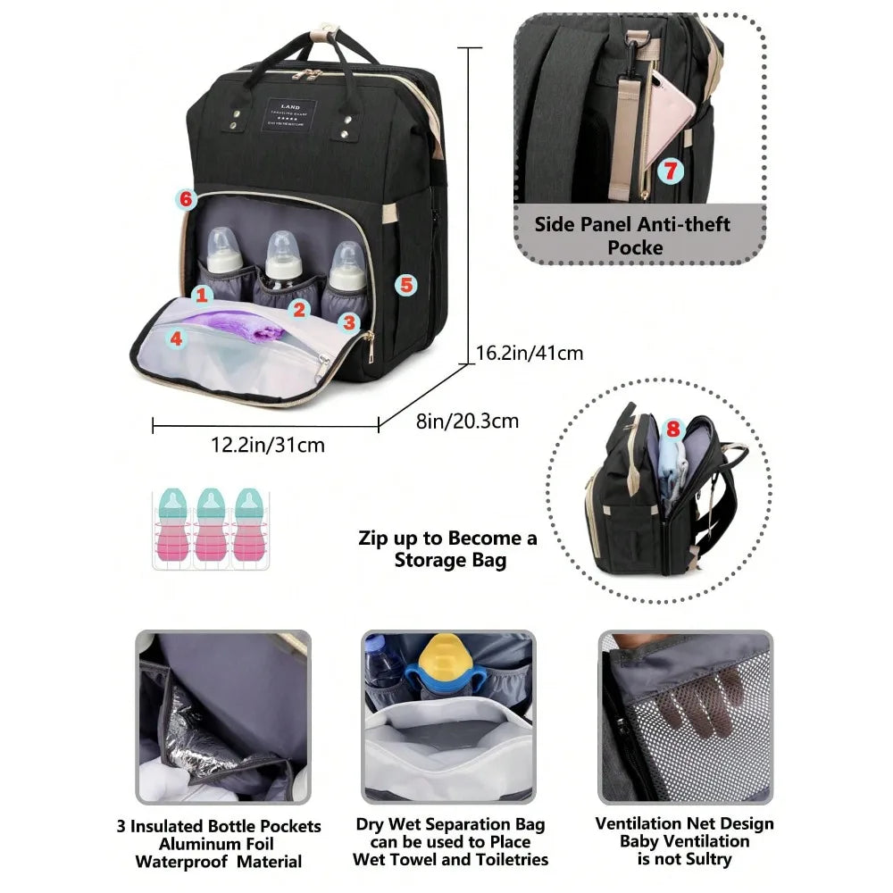 1pc Baby Diaper Bag Backpack with Changing Station