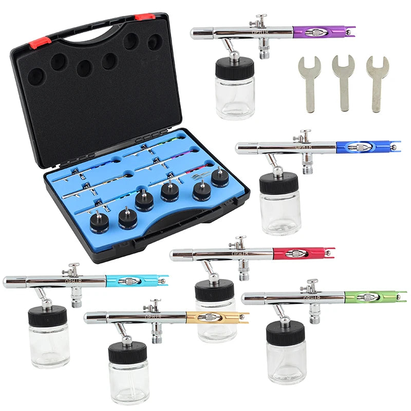 6 PCS of Different Colour Dual Action Airbrush Set