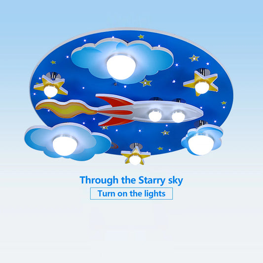 Cartoon Plane Ceiling Chandelier LED Baby Light