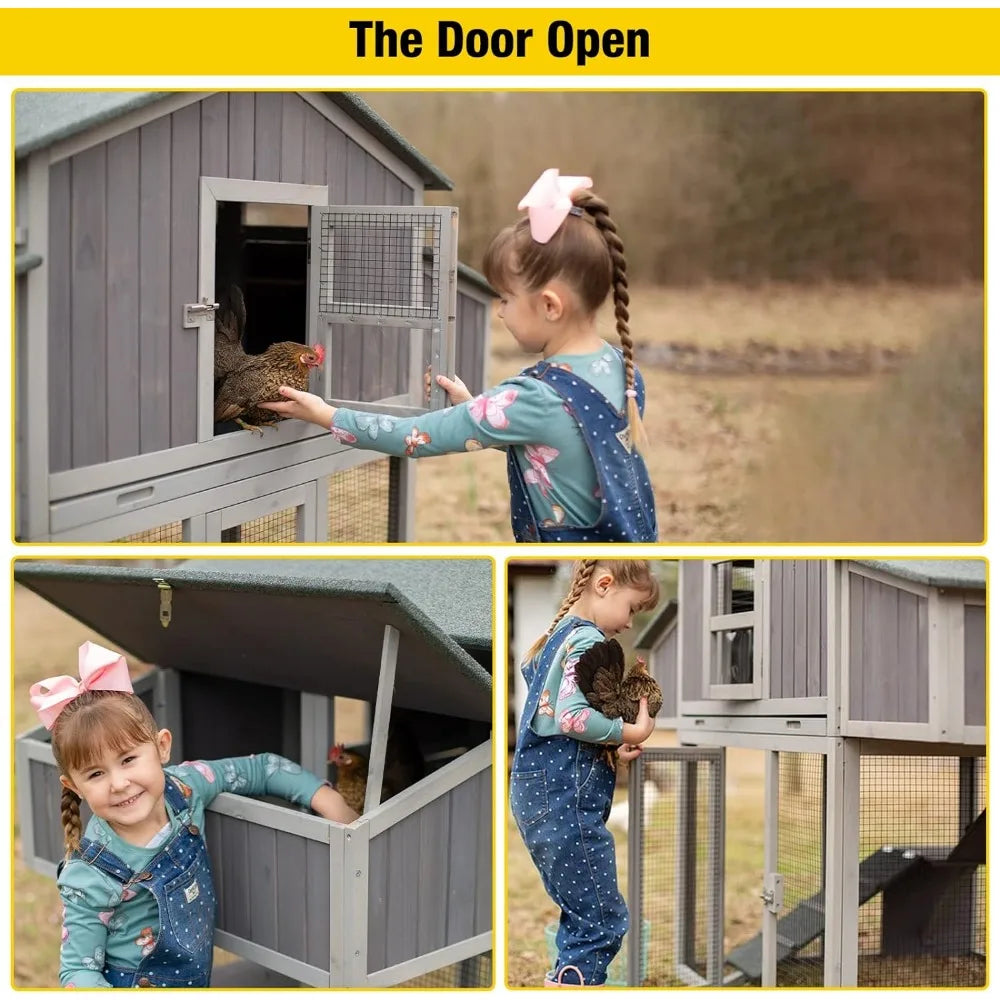 Outdoor Chicken Coop with Folding Poultry Cage