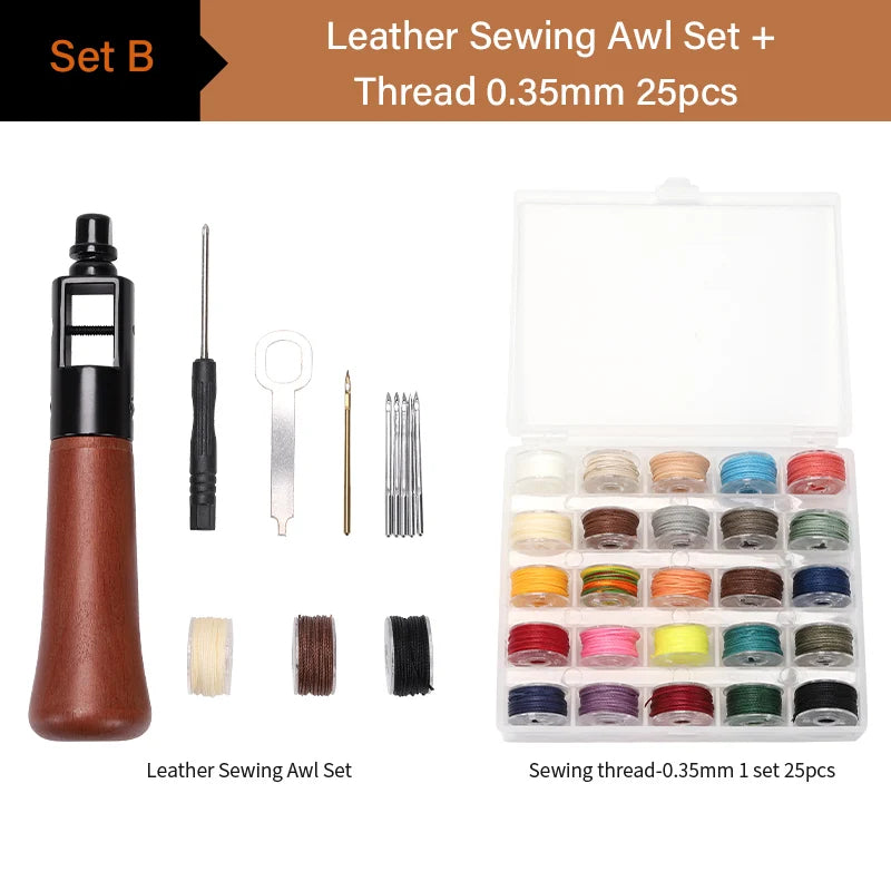 Leather Stitching Awl Thread Kit