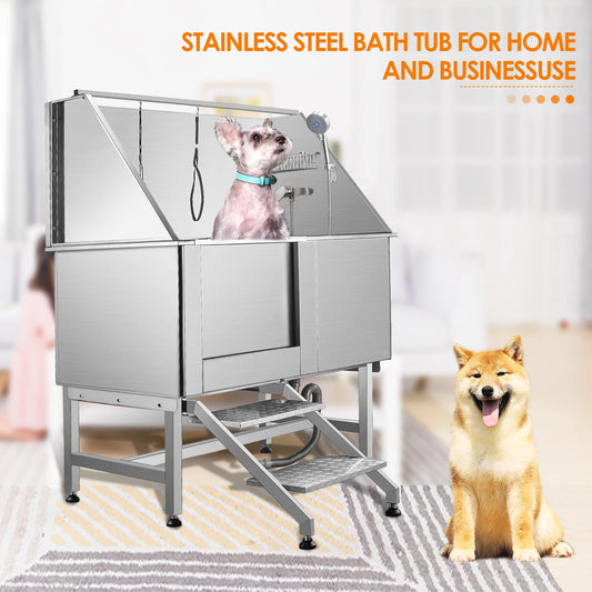 50 Inches Professional Stainless Steel Pet Bath Tub Station