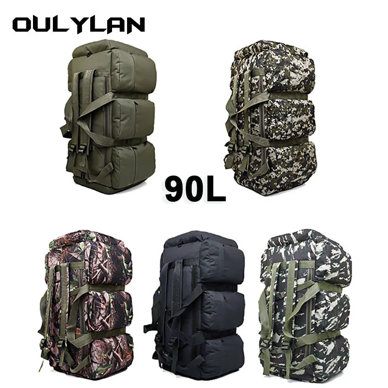 90L Men Tactical Mountaineering Waterproof Backpack