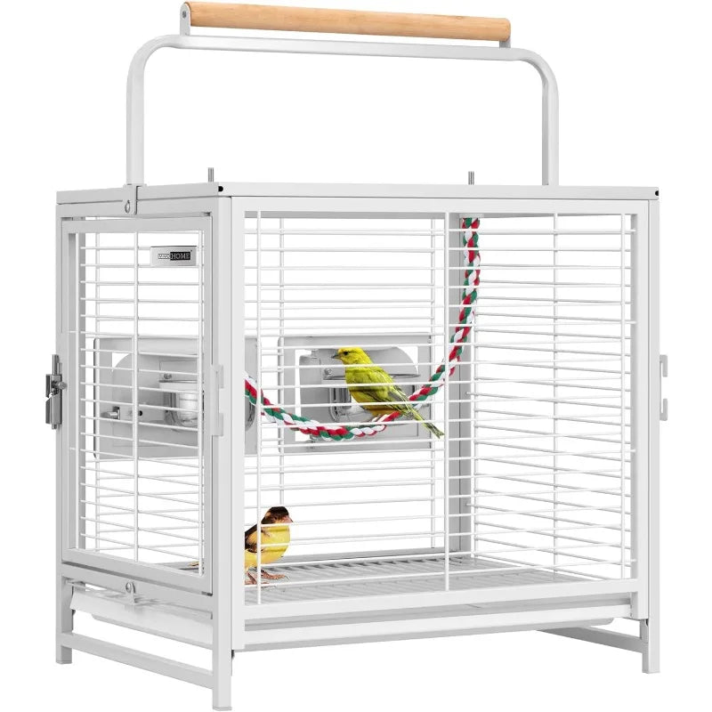 19 Inch Wrought Iron Bird Travel Carrier Cage