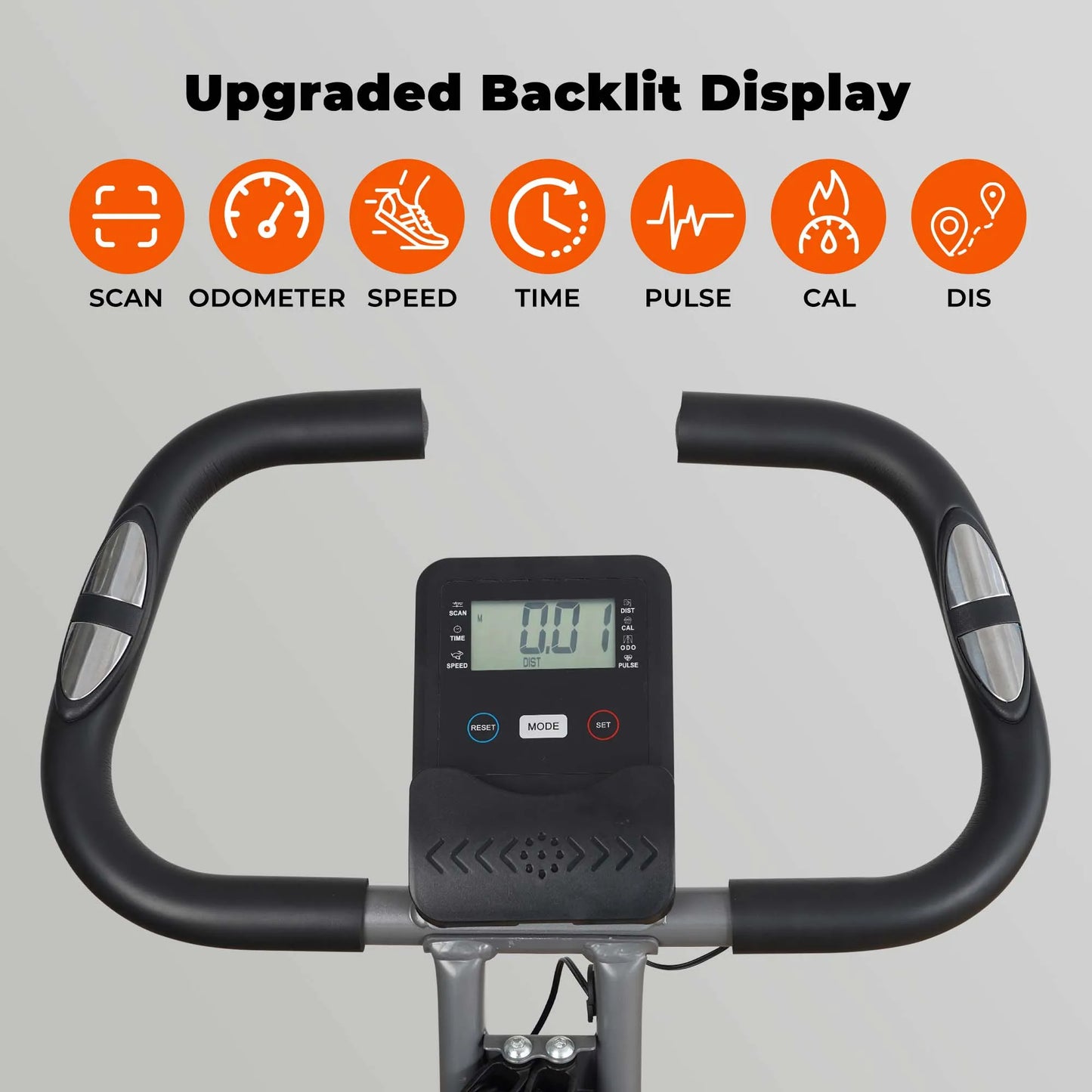 Folding Exercise Bike with Pulse Sensor LCD Monitor