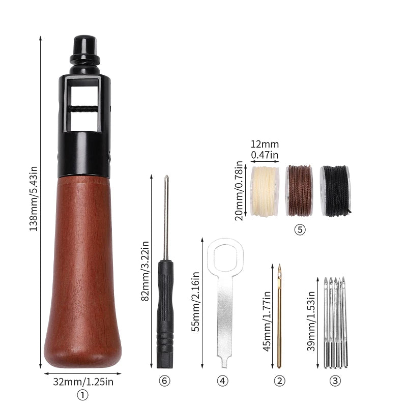 Leather Stitching Awl Thread Kit