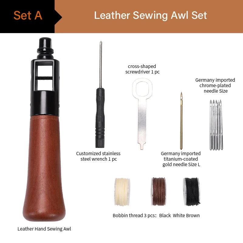 Leather Stitching Awl Thread Kit