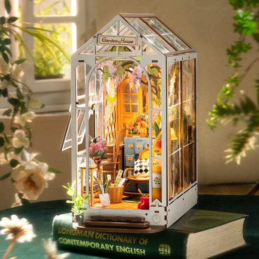 DIY Book Nook Garden House with Lights