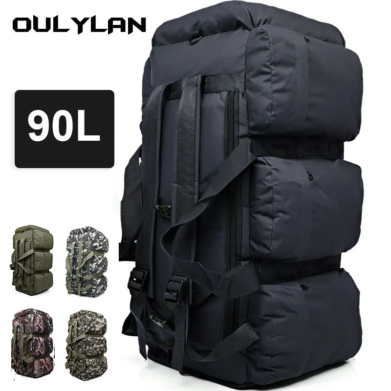 90L Men Tactical Mountaineering Waterproof Backpack