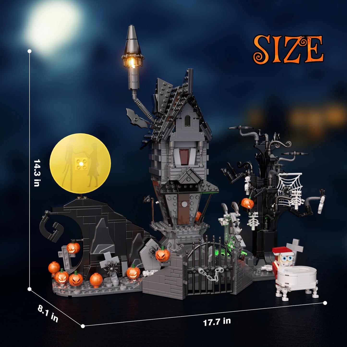 Nightmare Before Christmas House Building Sets Horror Pumpkin Ghost House Model Blocks Halloween Christmas Gift Kids Adults