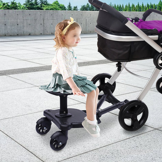 Baby Stroller Ride Board w/Detachable Seat
