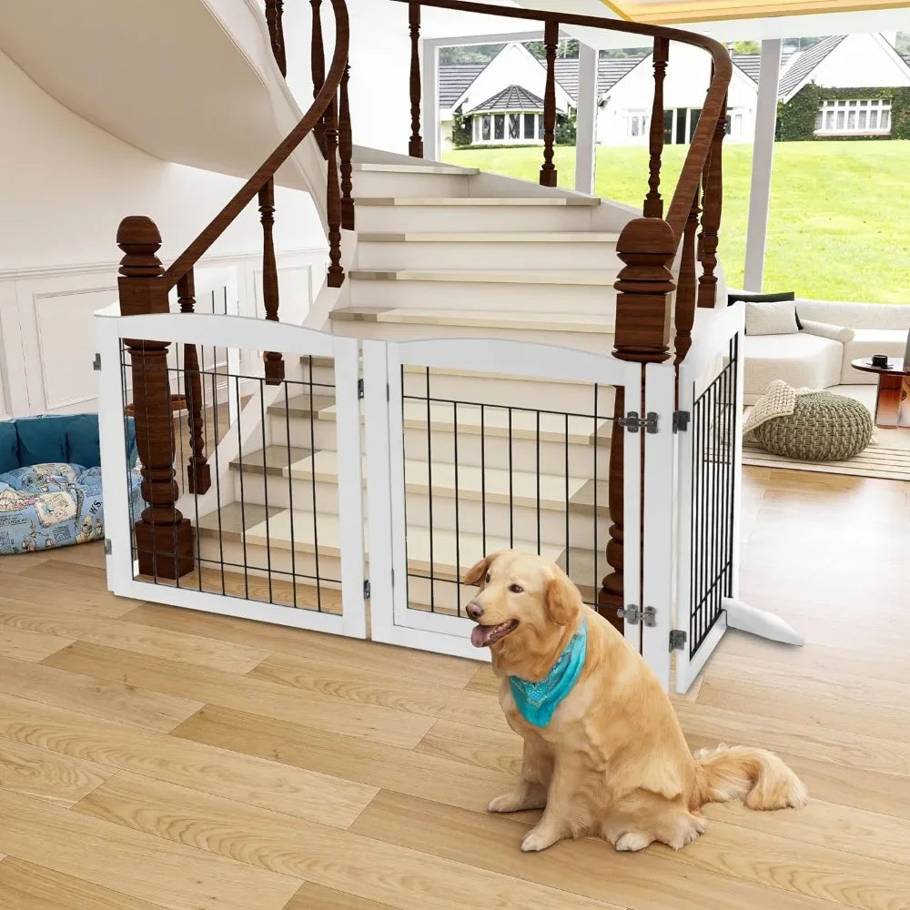 Pet Gate Foldable Wooden Indoor