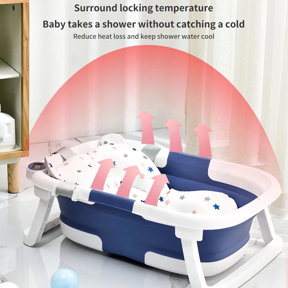 Portable Collapsible Baby Bathtub with Soft Cushion