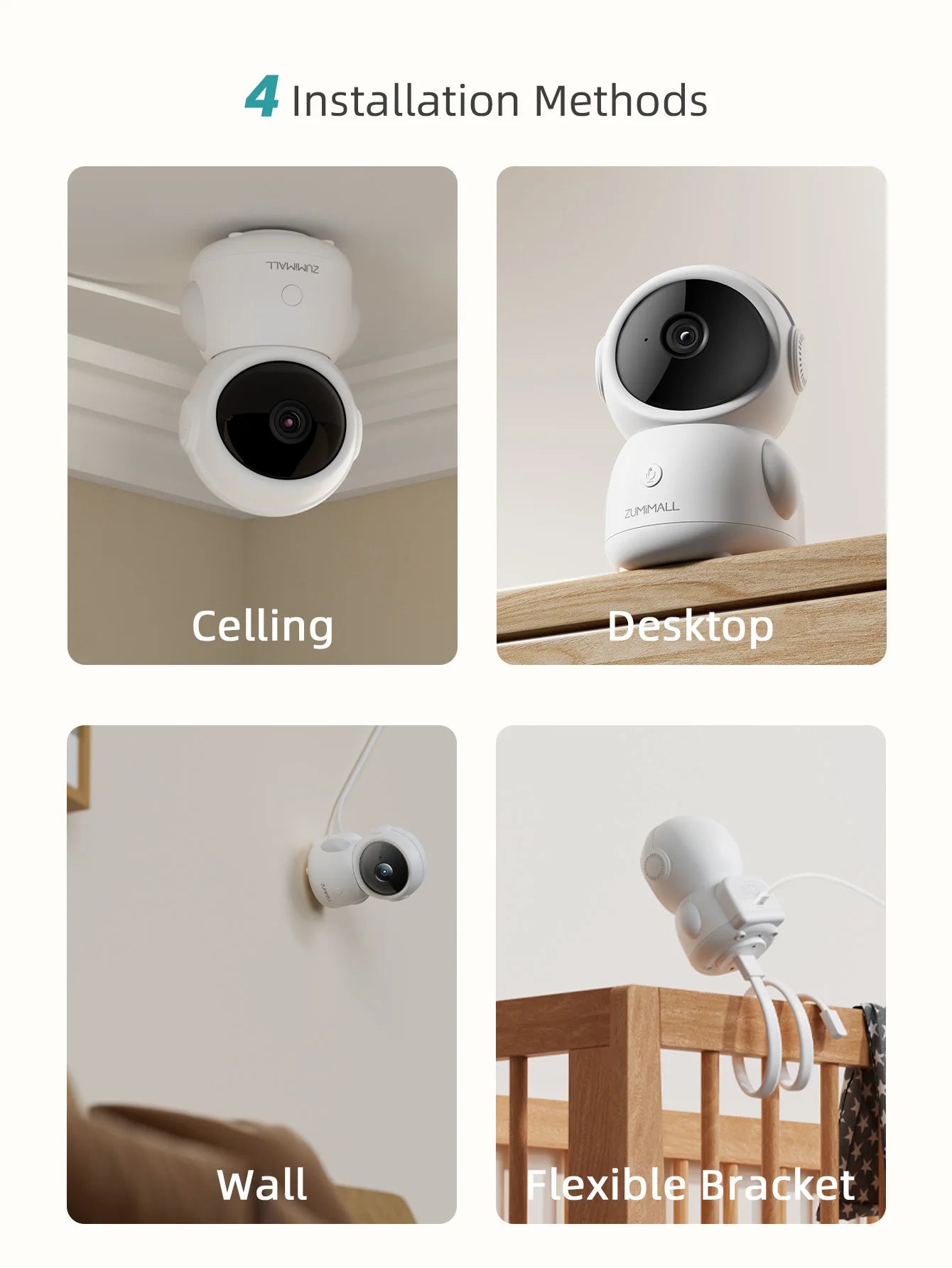Wired security Camera, WiFi Baby/Pet Monitor