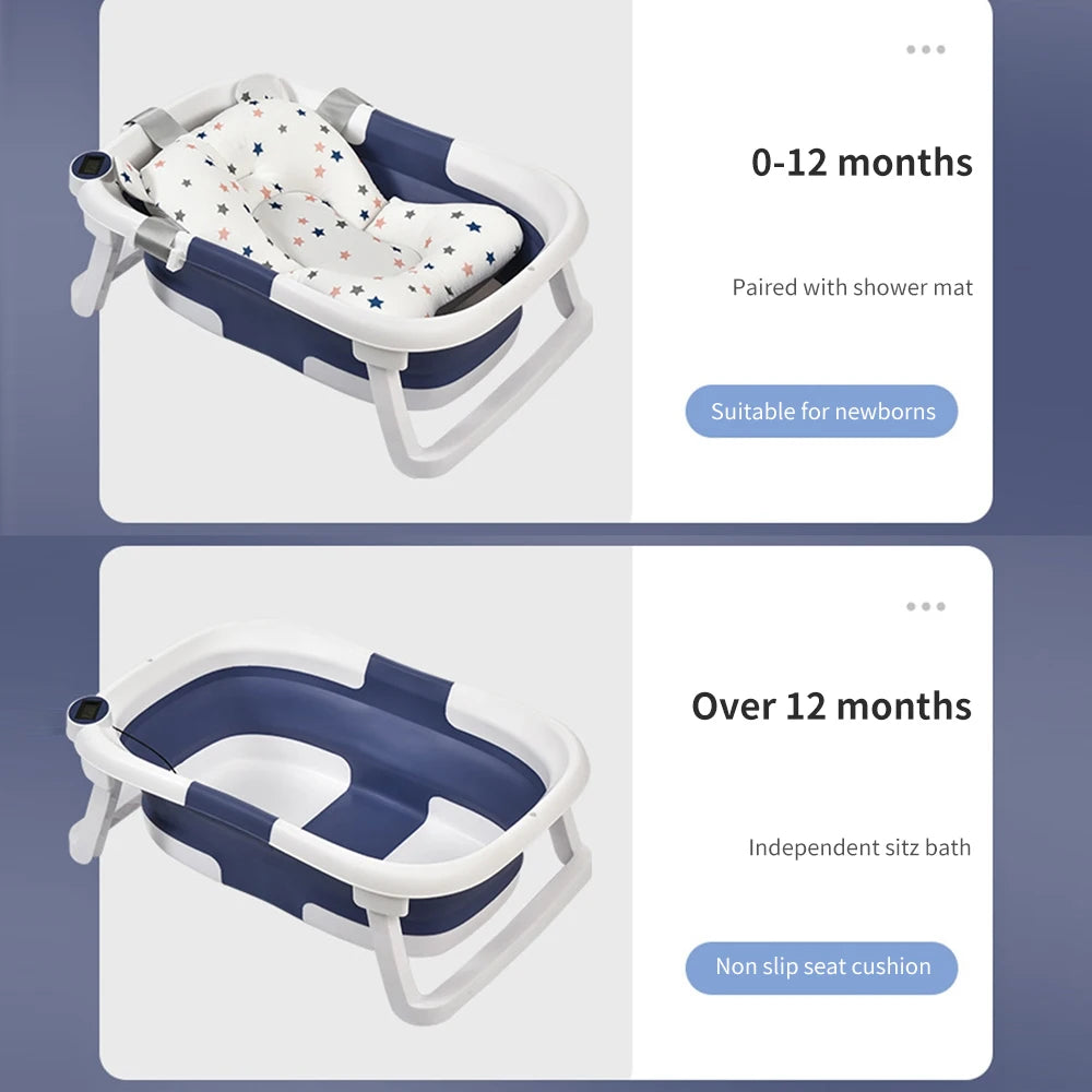 Portable Collapsible Baby Bathtub with Soft Cushion