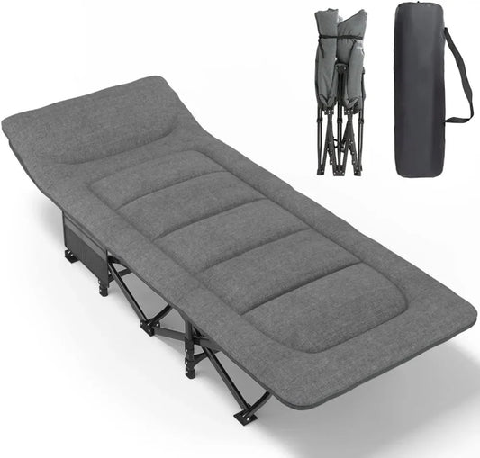Camping Cot for Adults with Cushion and Pillow